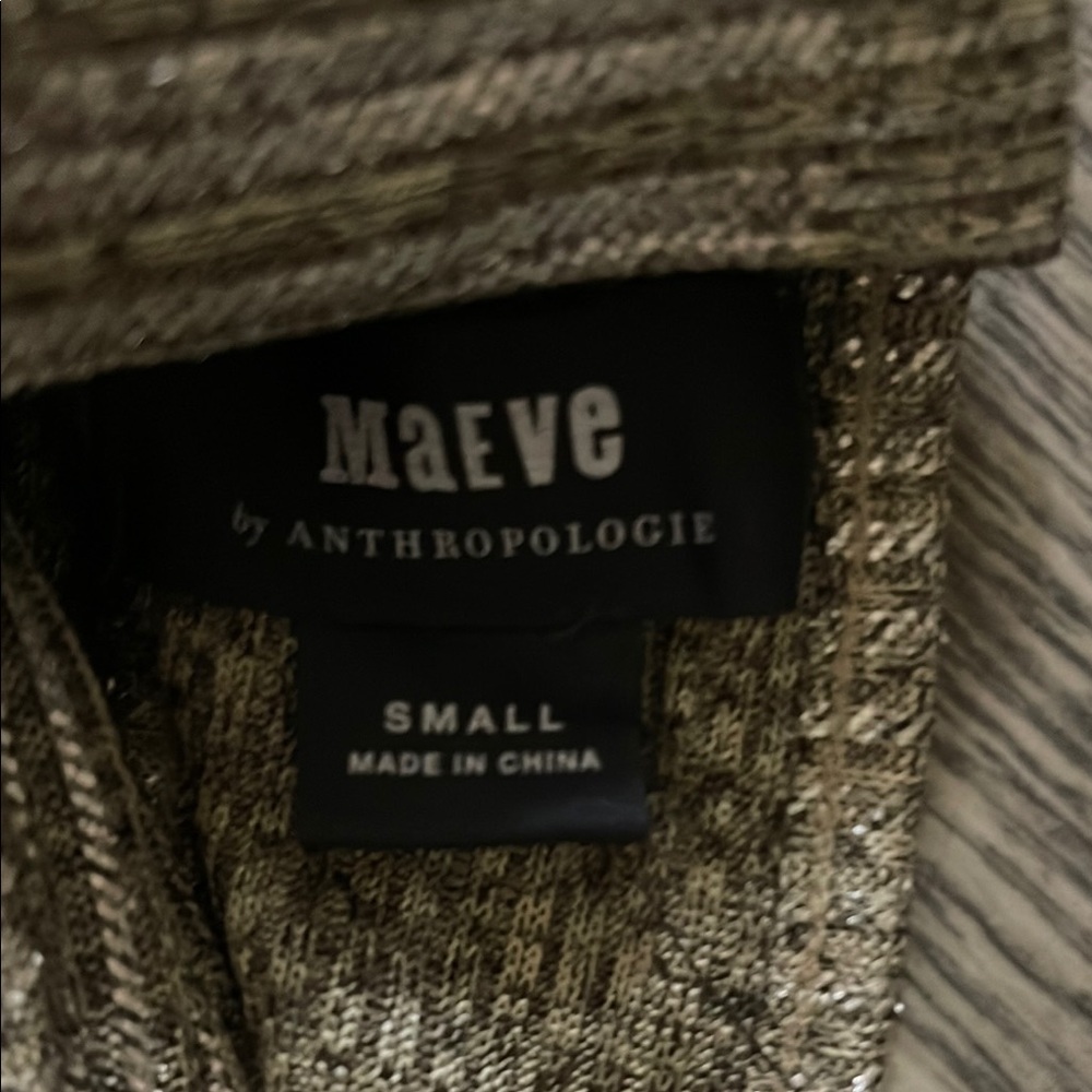 Anthropologie Maeve Metallic Silver Skirt - Picture 5 of 9